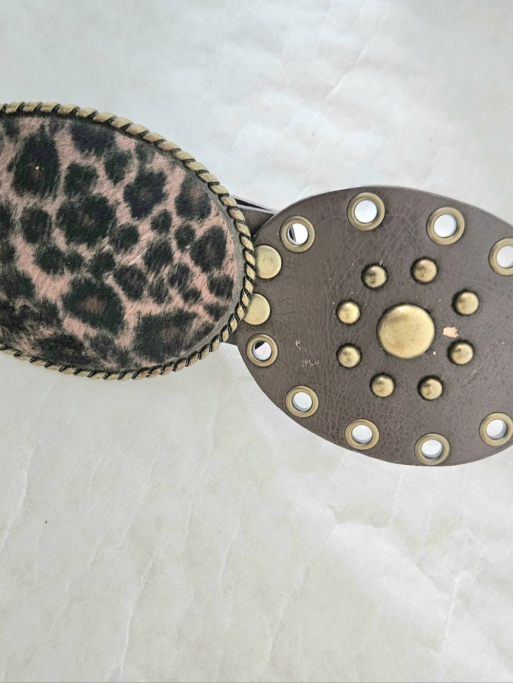 Western Belt Animal Hair Insets Rhinestones - Picture 4 of 6